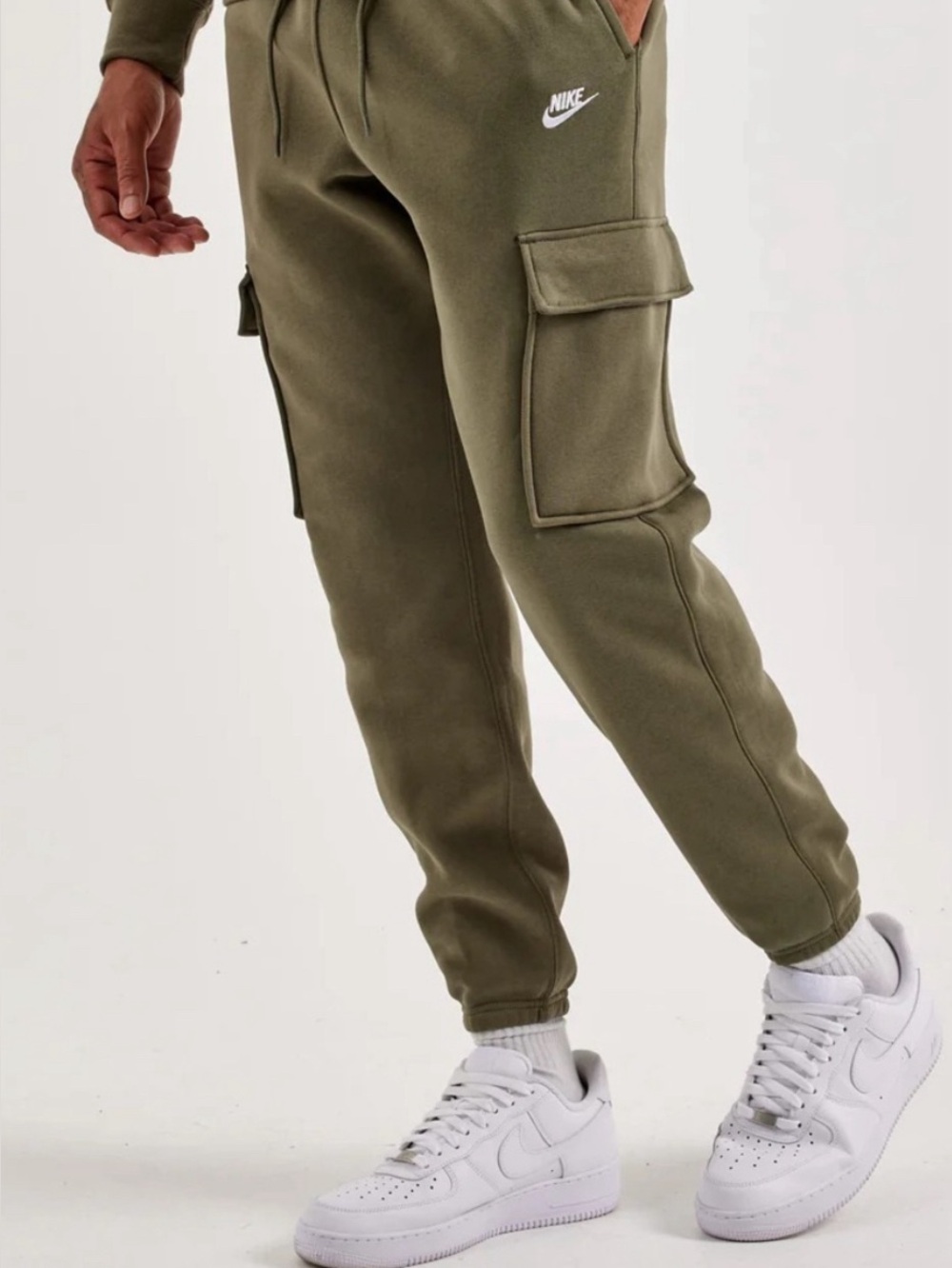 Nike Olive Cargo Jogger Pants with Drawstring size M